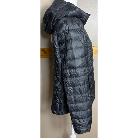 Heatkeep Jacket Black Puffer Hood Lightweight Quilted Winter Coat Womens S/M - Picture 12 of 12